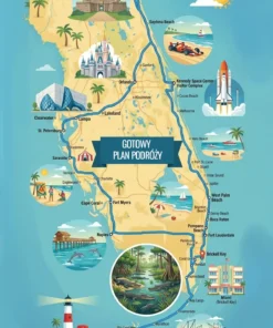 Gotowy plan podróży po Florydzie -mapa z atrakcjami