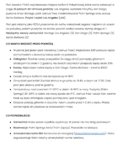 Plan zwiedzania południowej Kalifornii - spis treści